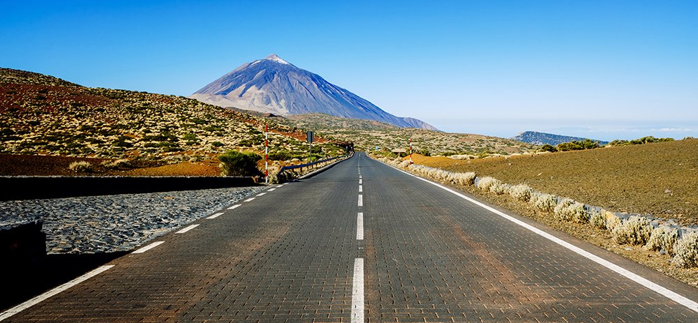 Carretera, volcán el Teide, Tenerife Carretera, volcán el Teide, Tenerife